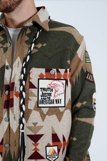 Giacca boxy azteco patch 366 BERNA