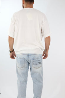 T shirt in maglia cropped over 432 BERNA