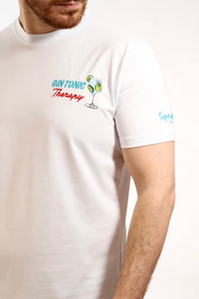 T-shirt ricamo gin tonic therapy A1905 SUPERCULTURE