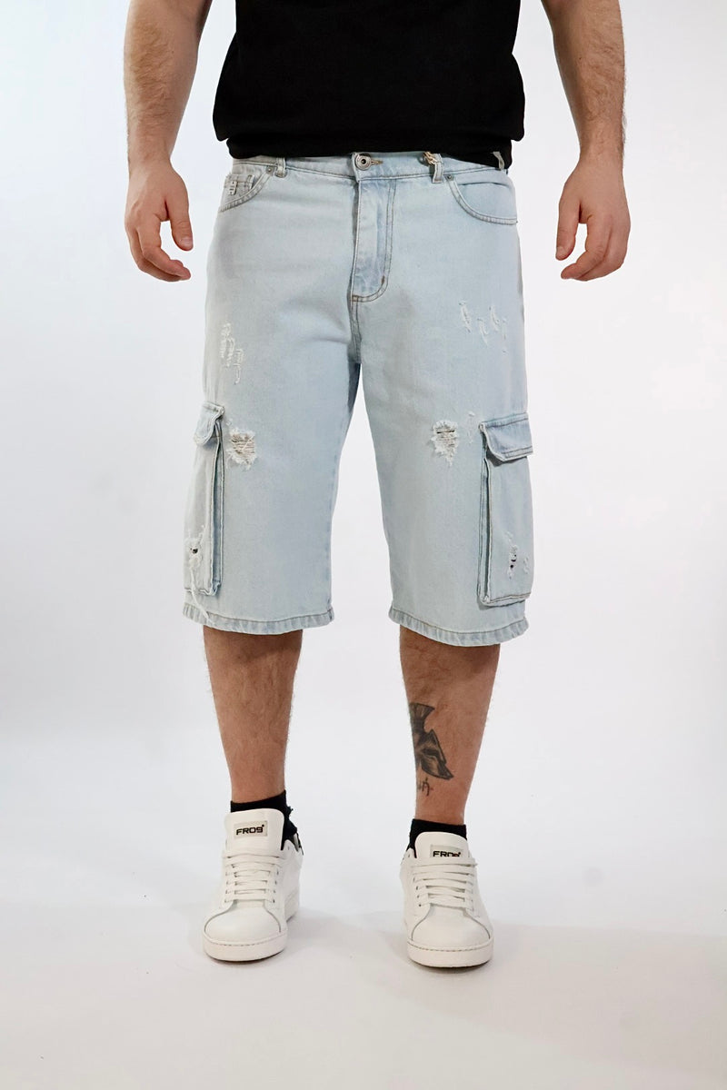 Bermuda denim cargo blitch 411  BL11