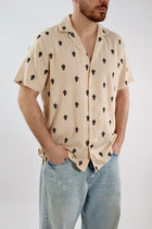 Camicia m/m ricamo all over 930 BL11