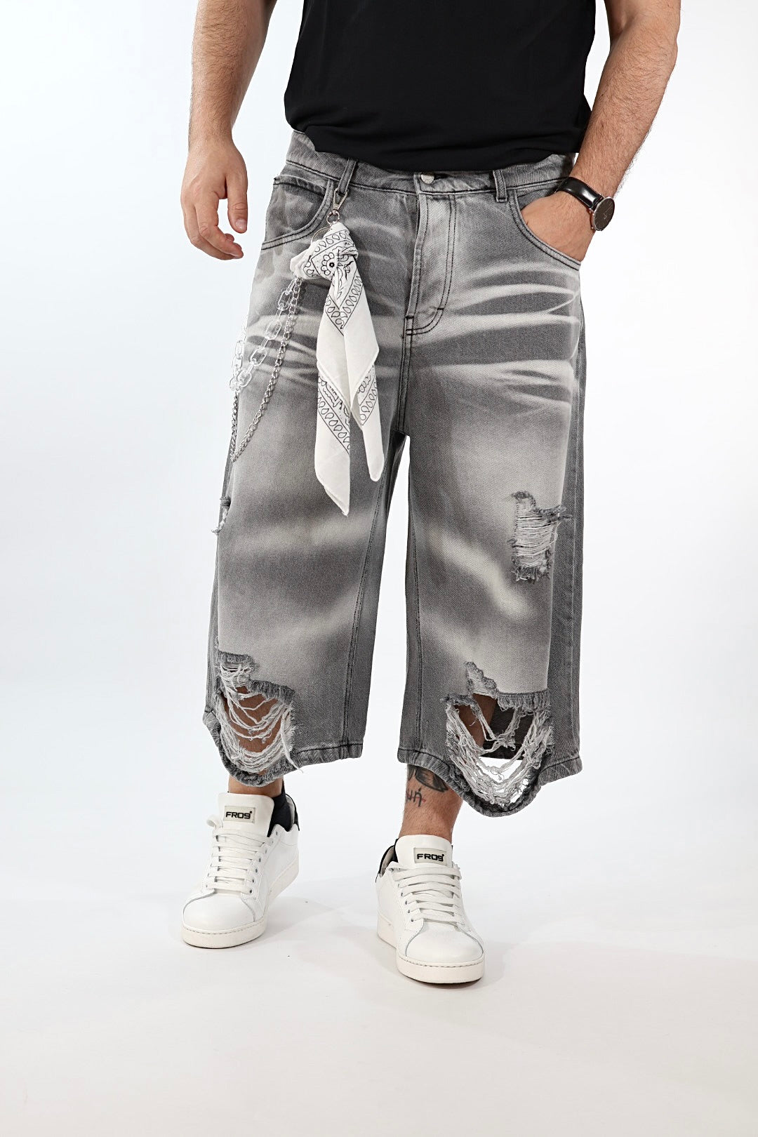 Bermuda strappi denim 200-5 J.W