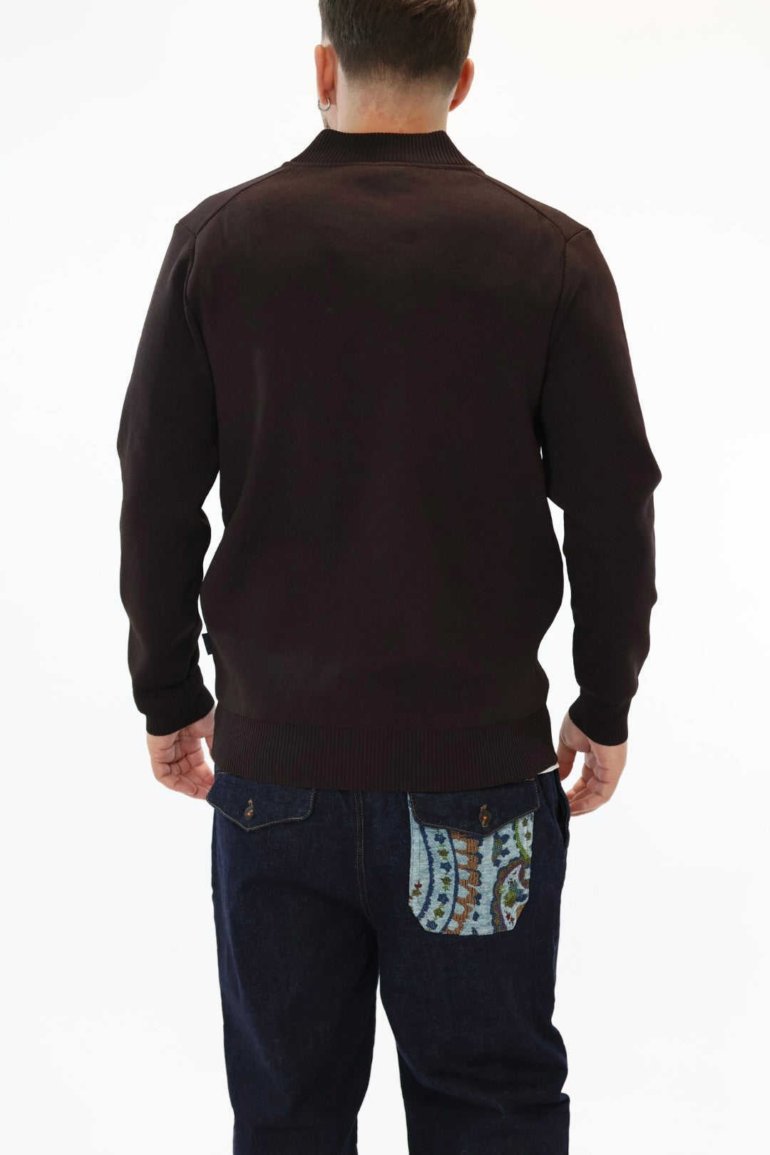 Maglioncino M14 lupetto full  zip moro OVERD