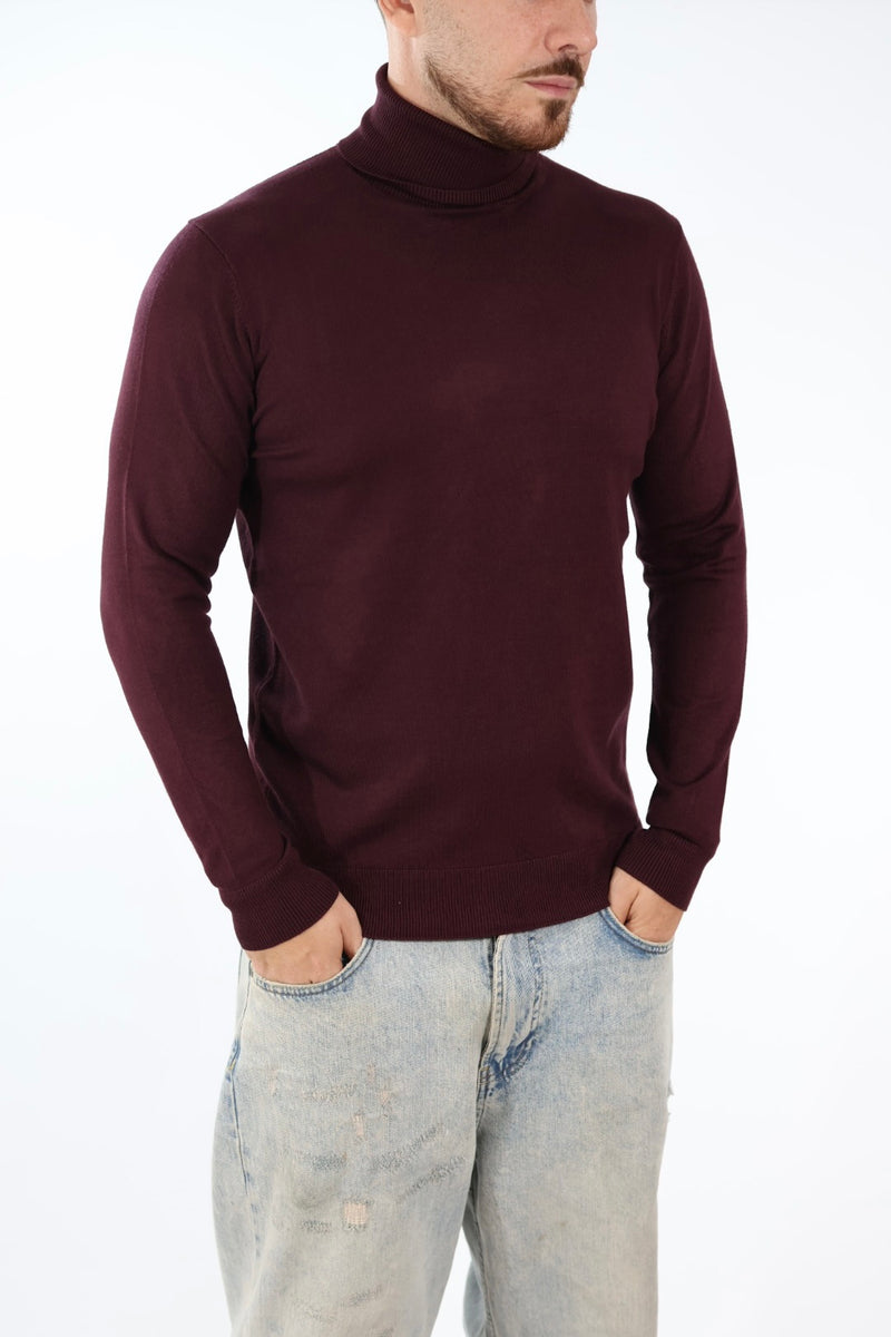 Maglioncino M02 dolcevita viscosa bordeaux OVERD