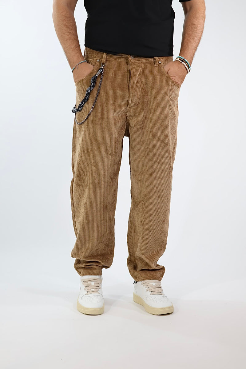 Pantalone velluto tapered fit P83 OVERD