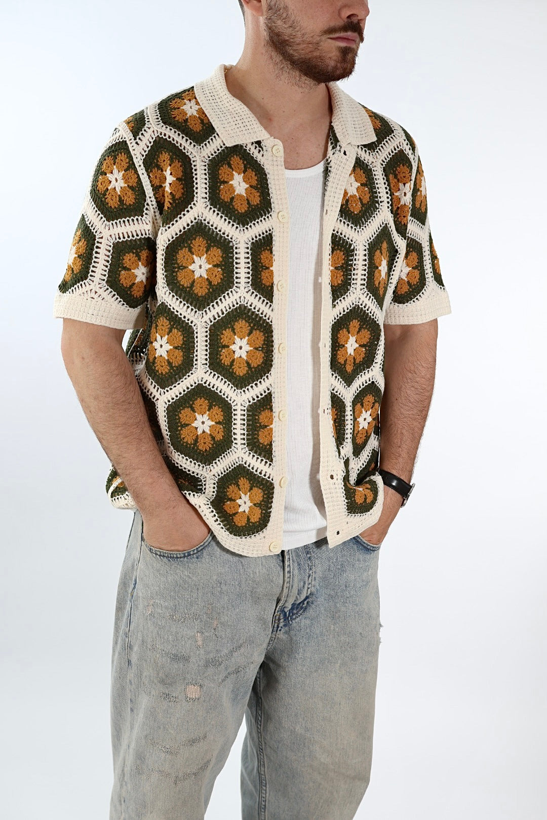 Polo in maglia crochet 030 J.W