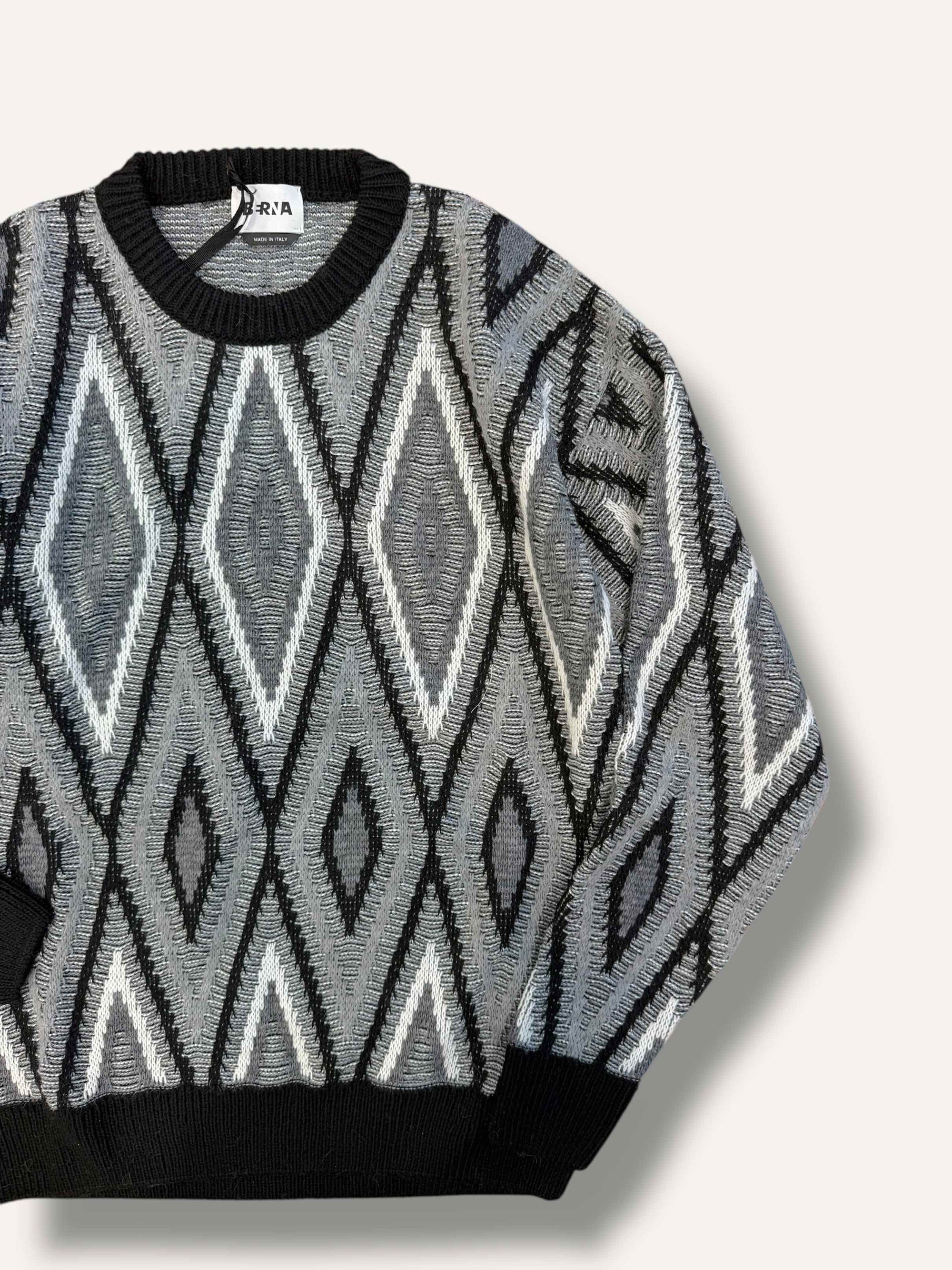 Maglione girocollo jacquard fin.7 BERNA