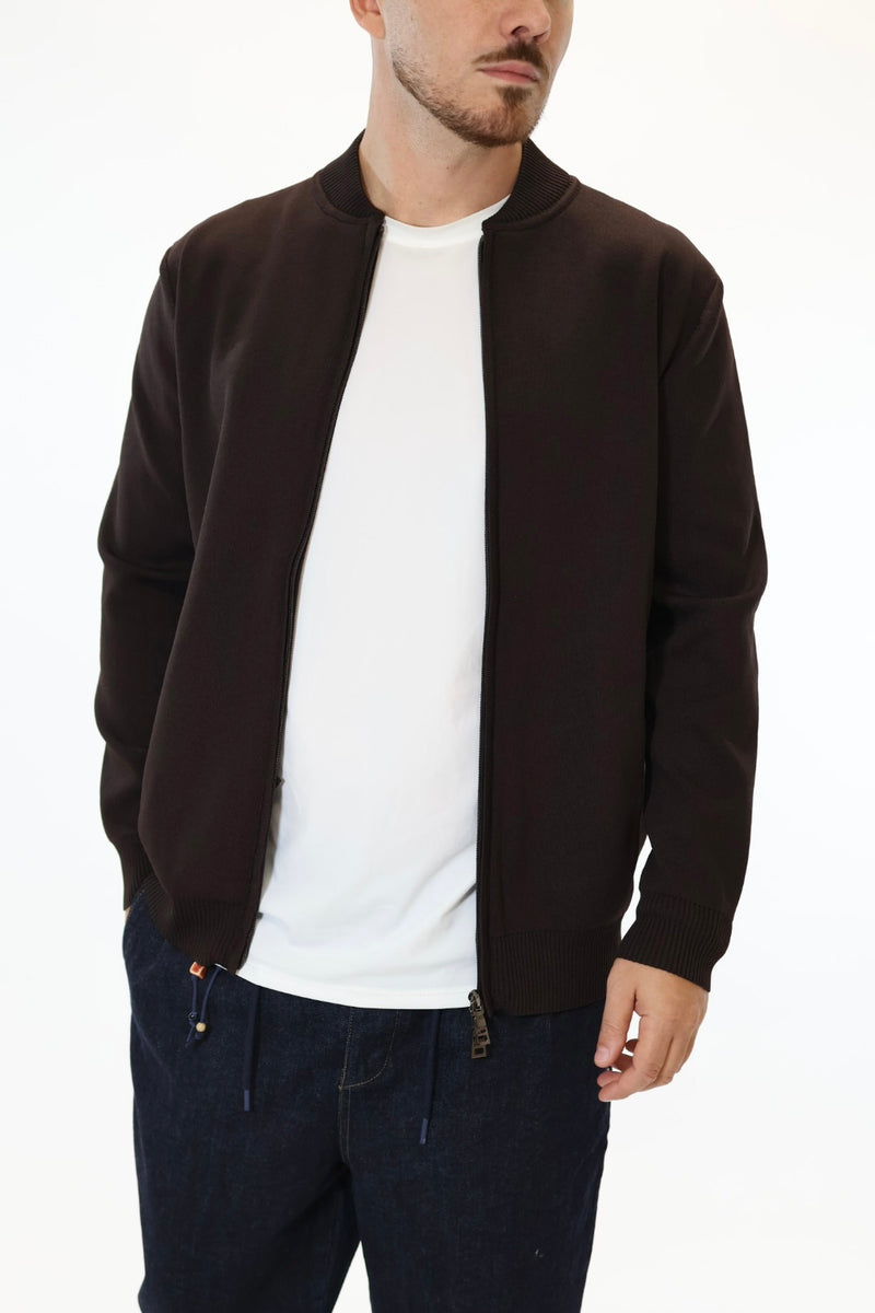 Maglioncino M14 lupetto full  zip moro OVERD