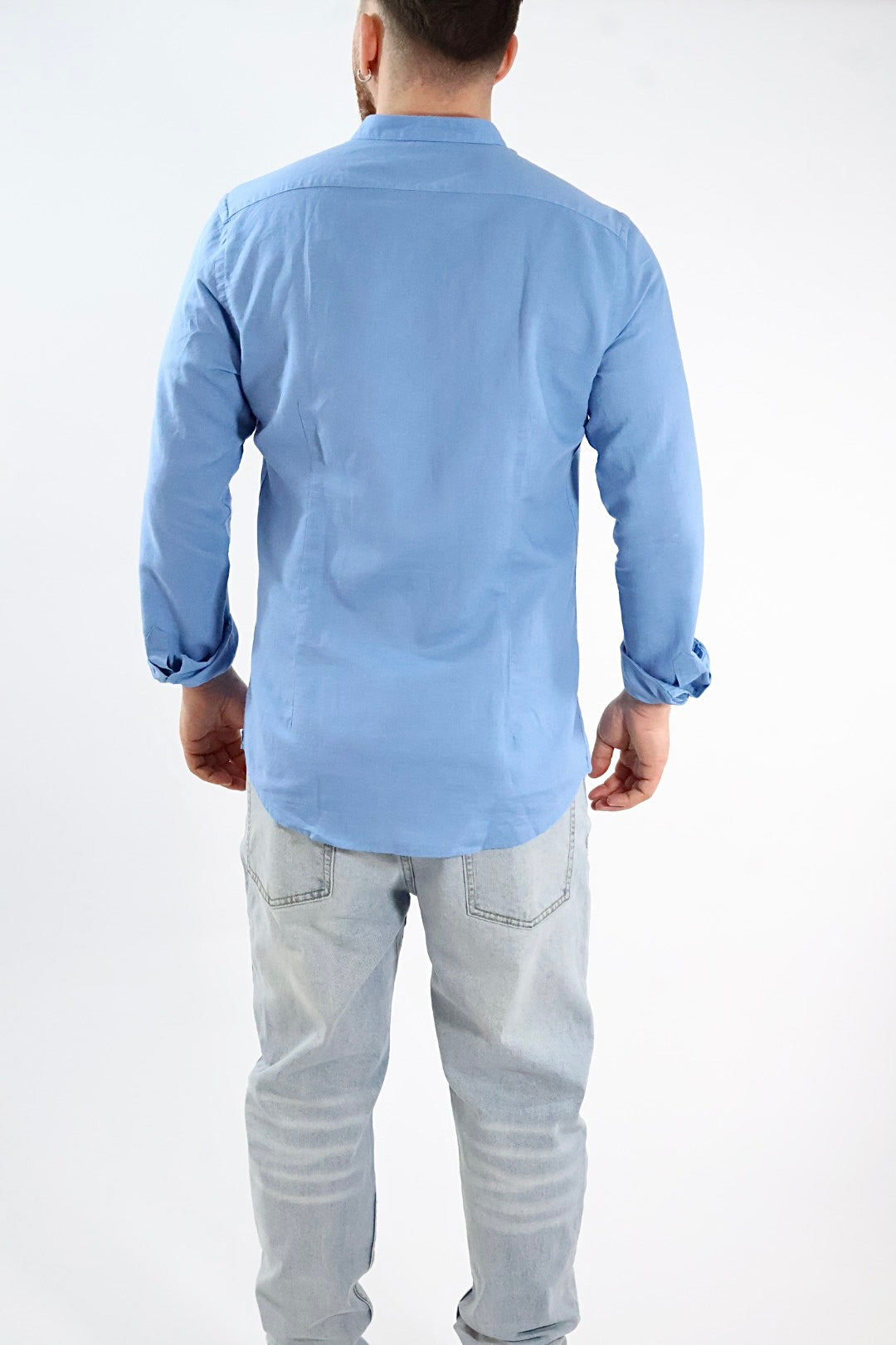 Camicia lino/cotone collo coreana C25 OVER-D