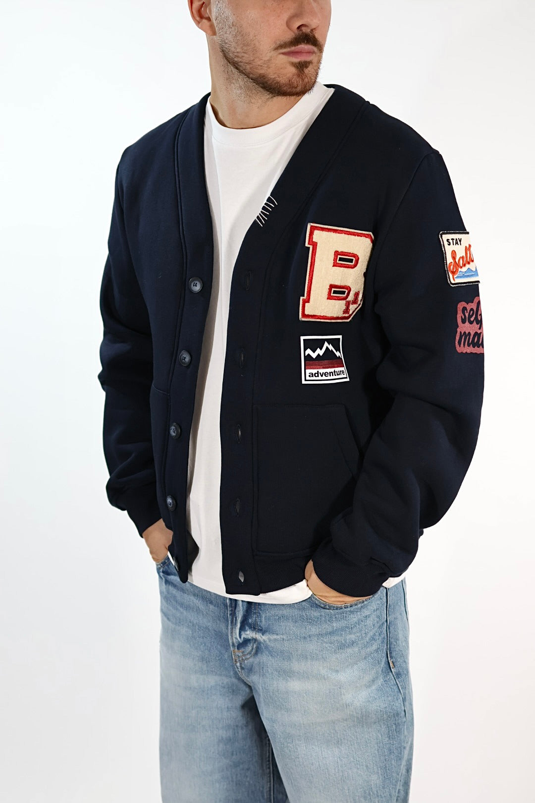 Cardigan in Felpa 78 patch  BL11