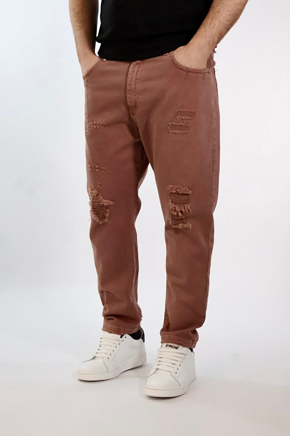 Pantalone cropped Maracana destroyed 077 BERNA