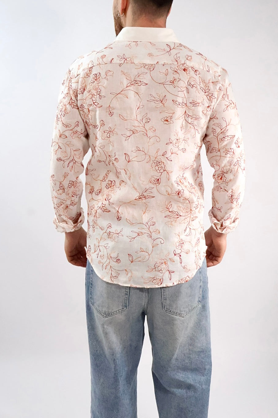 Camicia Lino ricami 841S  GIANNI LUPO