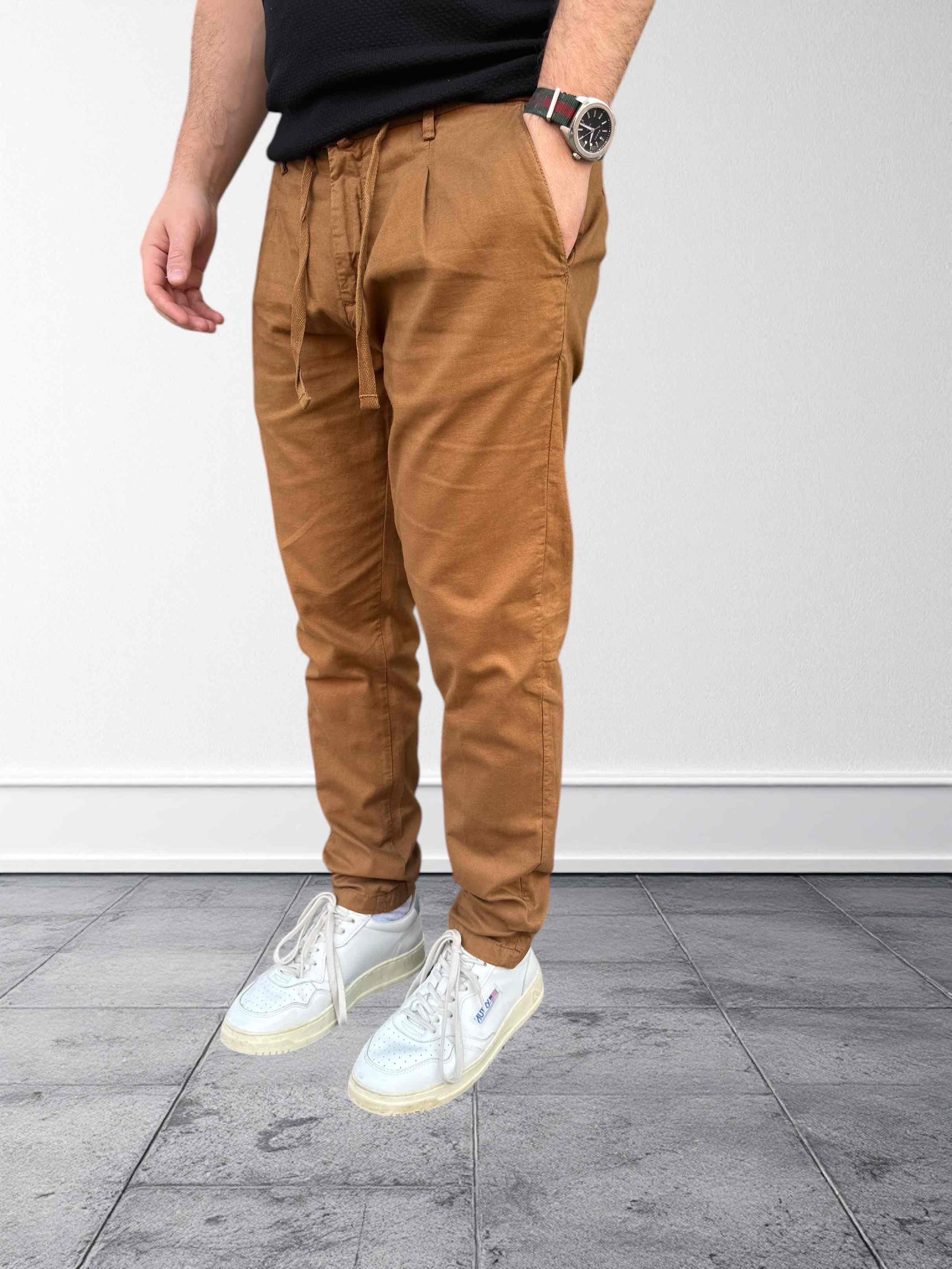 Pantalone lino/cotone relaxed fit OVERD