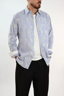 Camicia righe fiori 366 BERNA