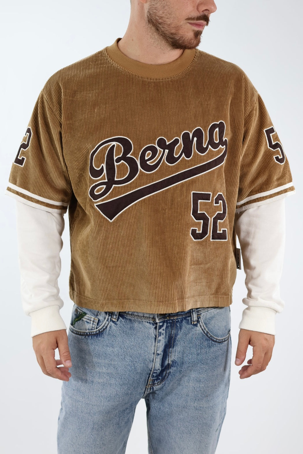 T-shirt baseball cropped velluto 364 BERNA