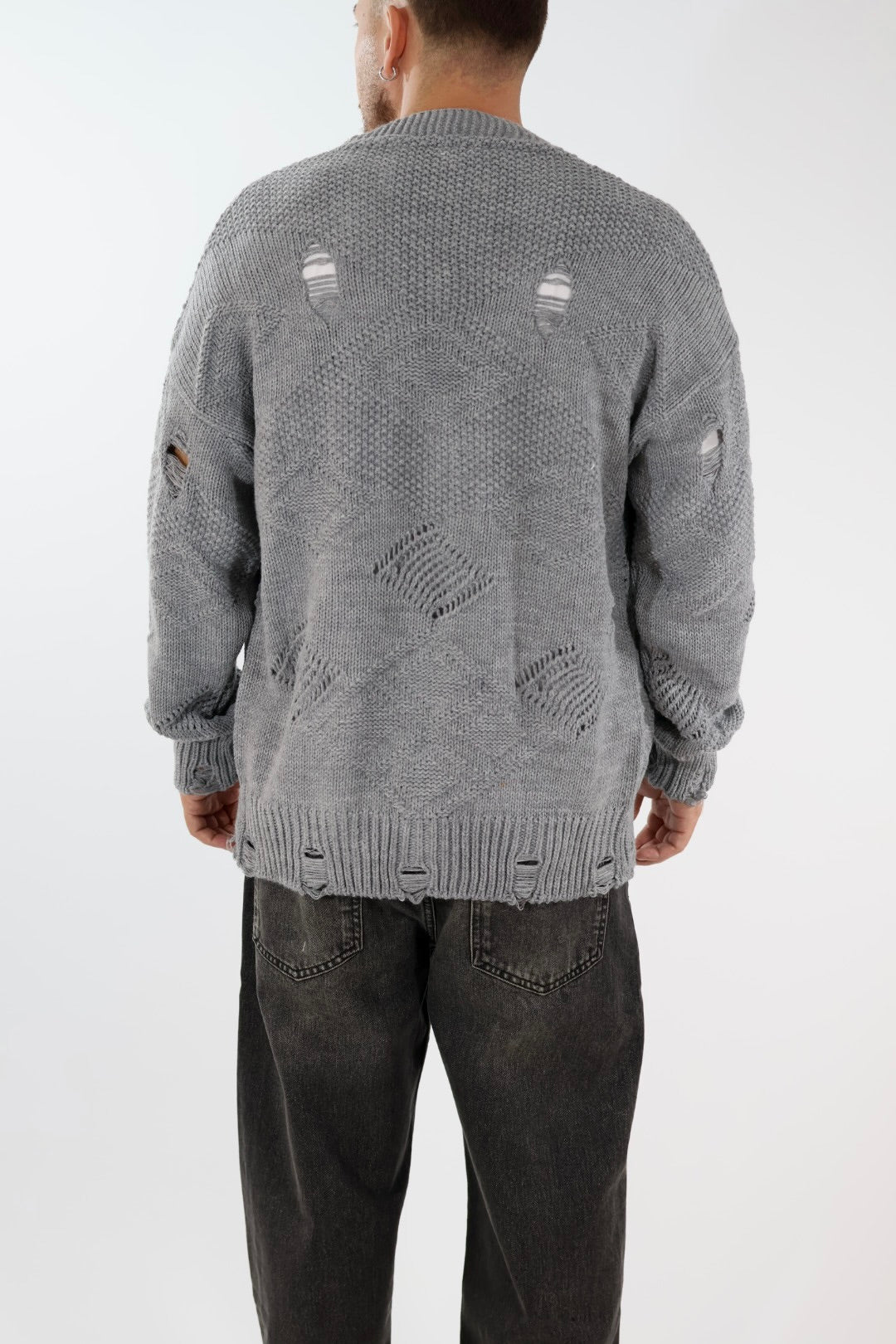 Cardigan strappi destroyed cropped fit  M54 OVERD