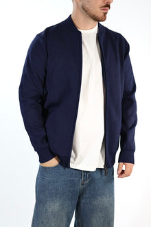 Maglioncino M14 blu lupetto full  zip OVERD