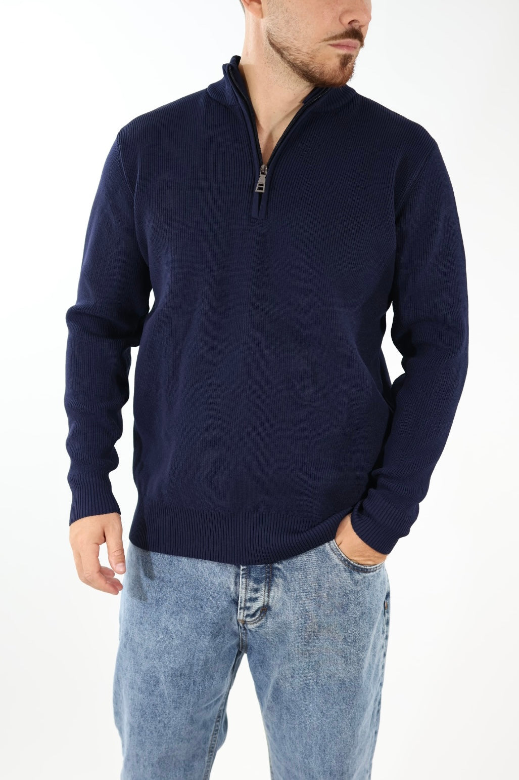 Maglioncino M70 lupetto zip Blu OVERD
