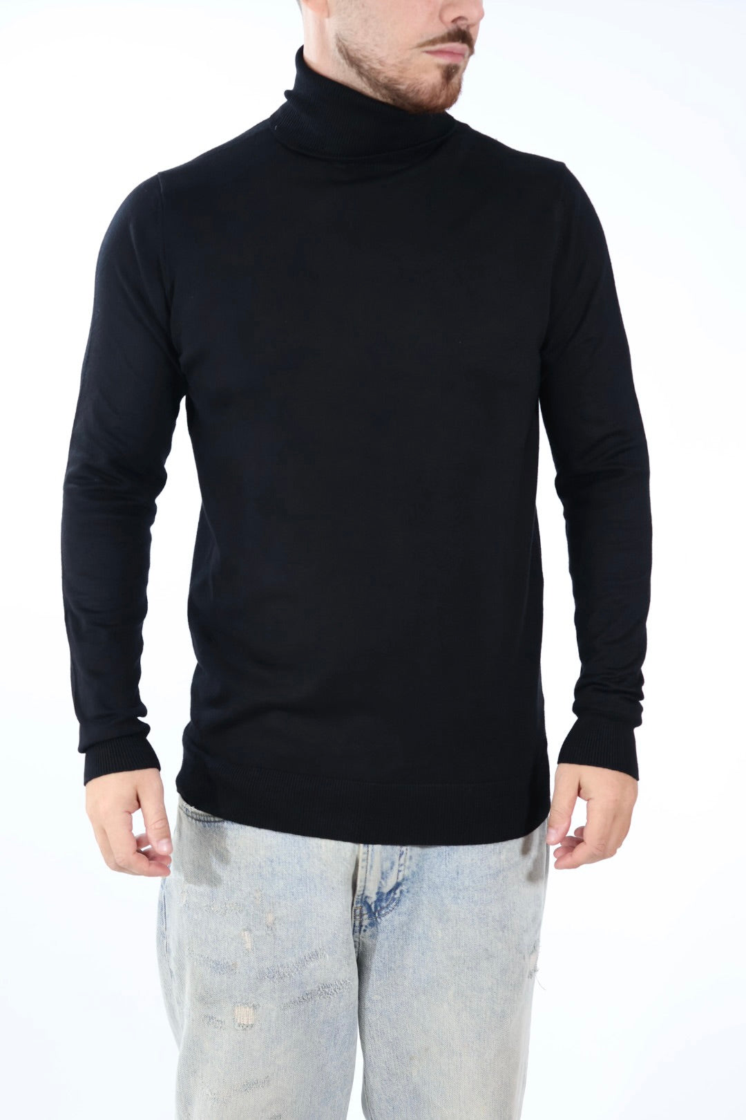 Maglioncino M02 dolcevita viscosa nero OVERD