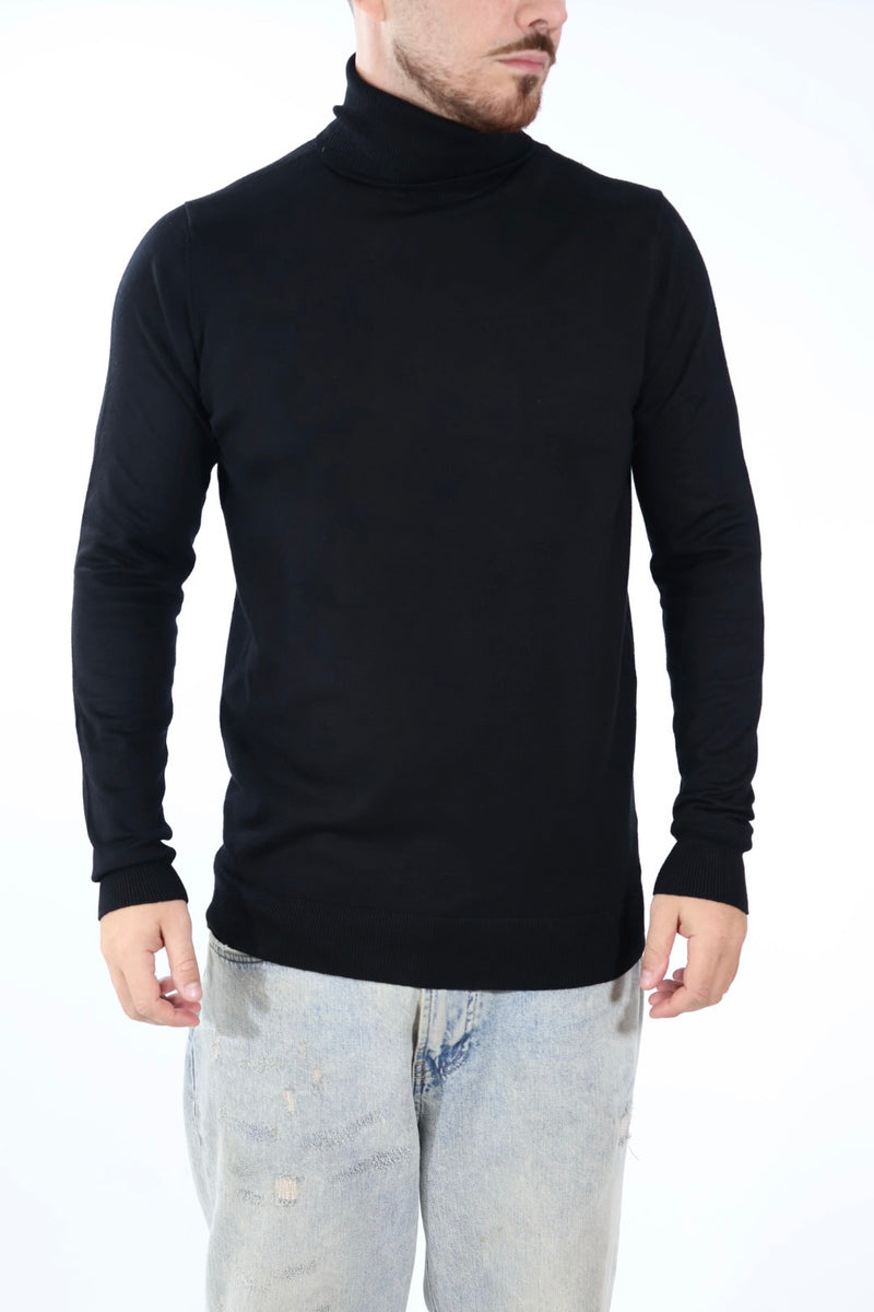 Maglioncino M02 dolcevita viscosa nero OVERD