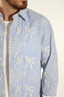 Camicia righe fiori 366 BERNA