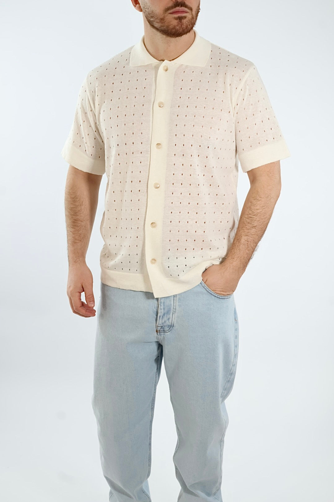 Polo in maglia fori  128 BL11