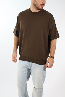 T shirt in maglia cropped over 432 BERNA
