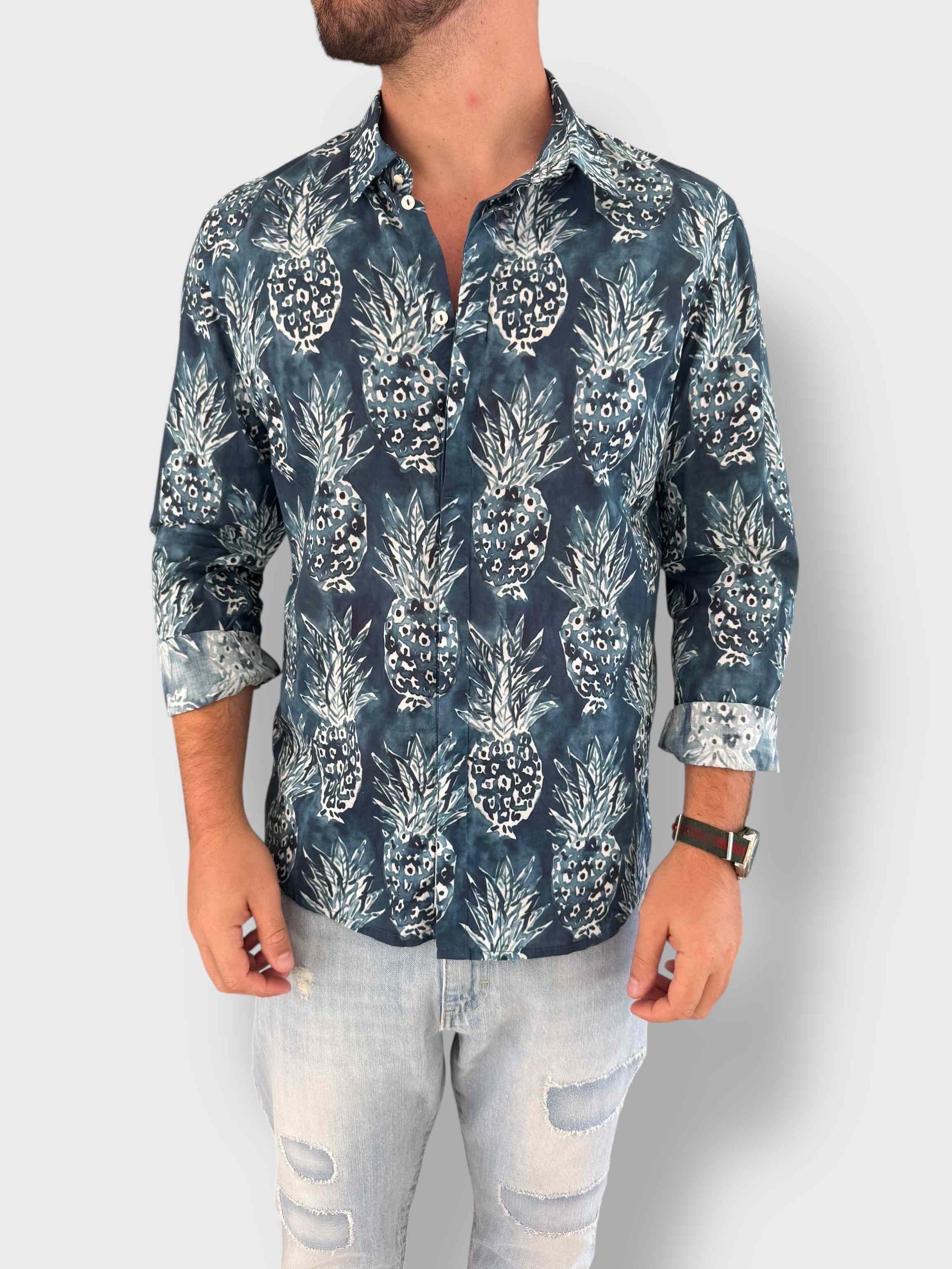 Camicia cotone ananas BERNA