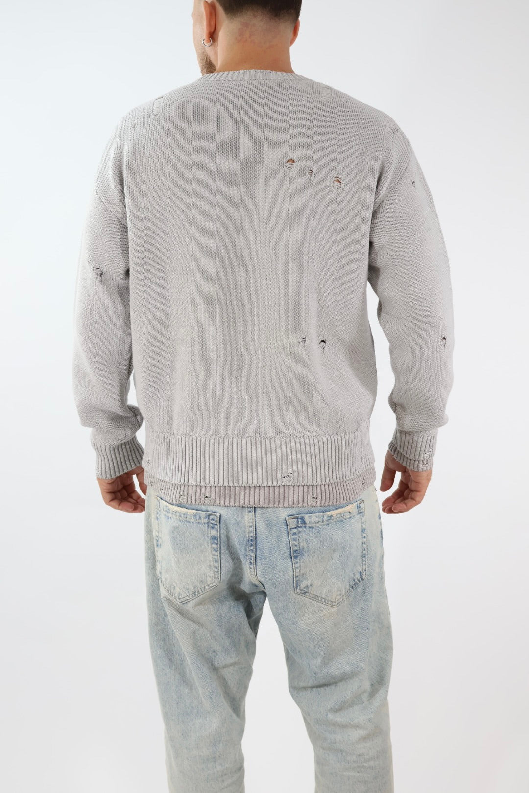 Maglione cotone rotture logo ricamato 767 BERNA