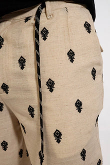 Pantalone ricamo lino/viscosa 402 BERNA