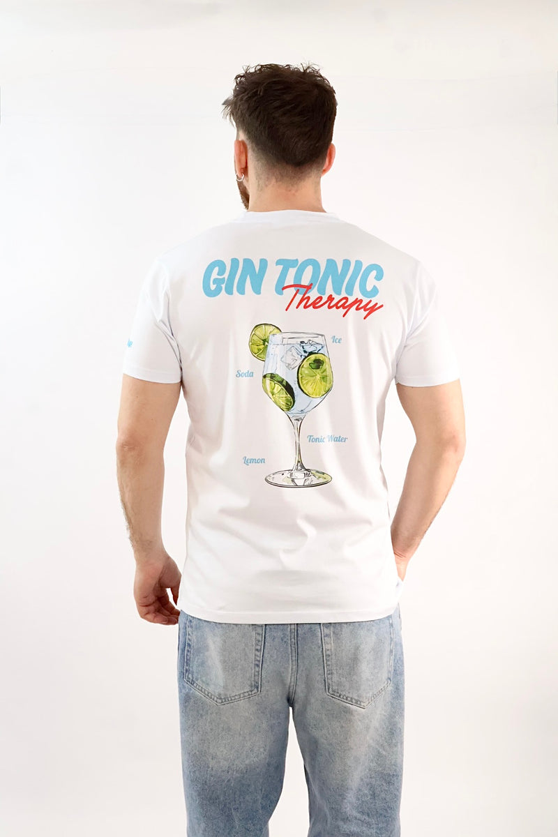 T-shirt ricamo gin tonic therapy A1905 SUPERCULTURE