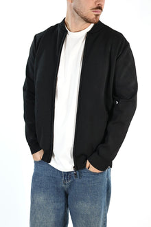 Maglioncino M14 nero lupetto full zip OVERD