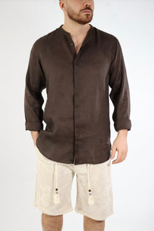 Camicia lino collo coreana 250 BERNA