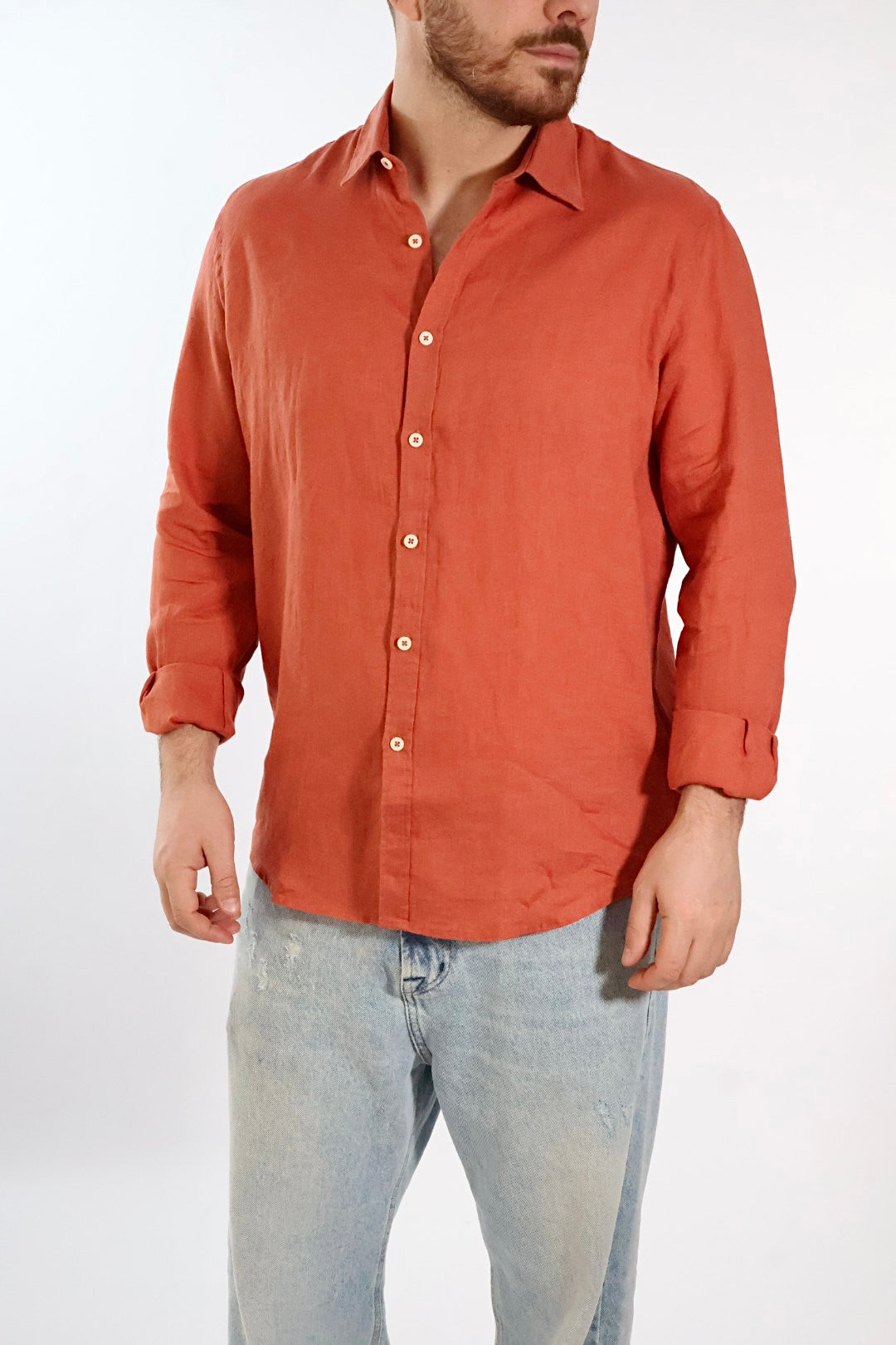 Camicia Lino brick 418 BL11