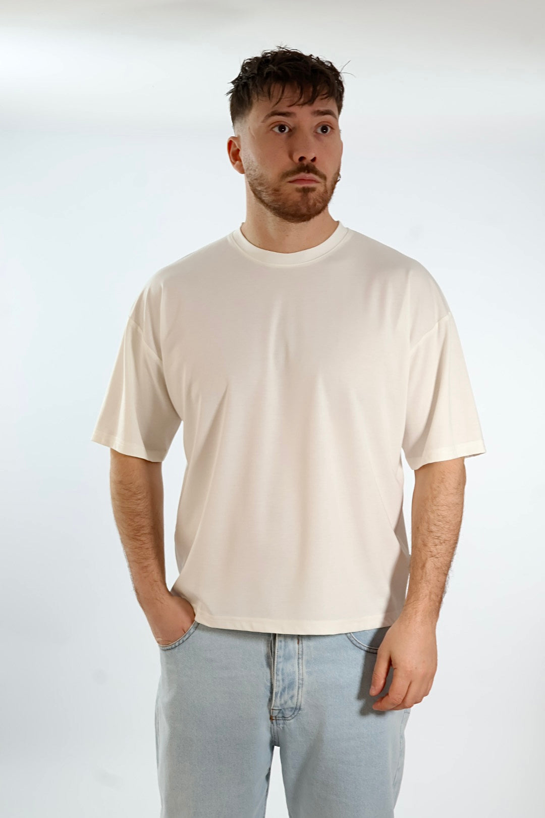 T-shirt misto viscosa cropped  F40 OVER-D