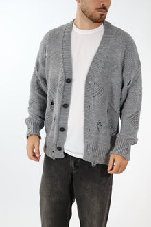 Cardigan strappi destroyed cropped fit  M54 OVERD