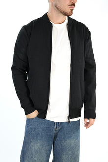 Maglioncino M14 nero lupetto full zip OVERD