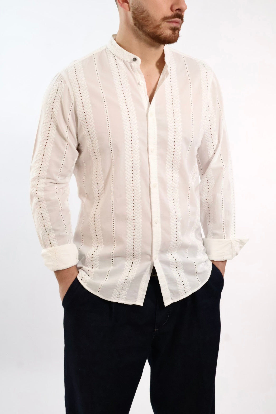 Camicia cotone sangallo 833S GIANNI LUPO