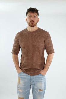 T shirt in maglia traforata gaggio 56 BL11
