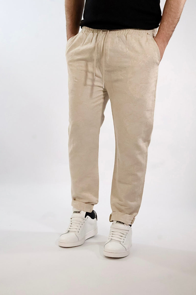 Pantalaccio ricamato misto lino  015TB GIANNI LUPO