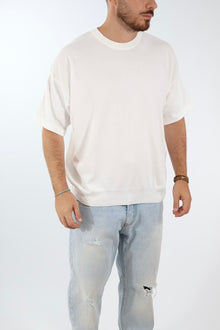 T shirt in maglia cropped over 432 BERNA