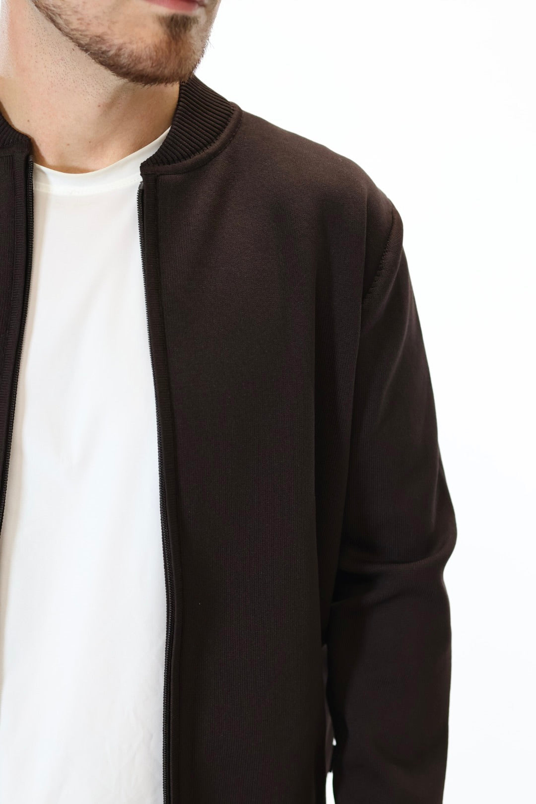 Maglioncino M14 lupetto full  zip moro OVERD