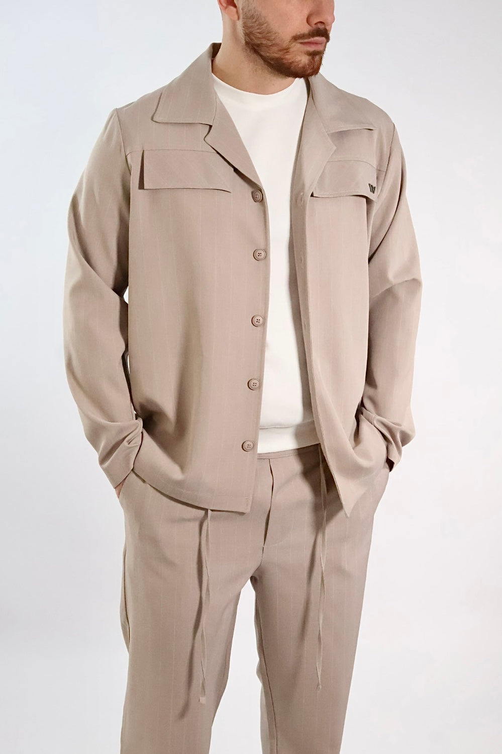 Giacca gessato leggero pins JL61