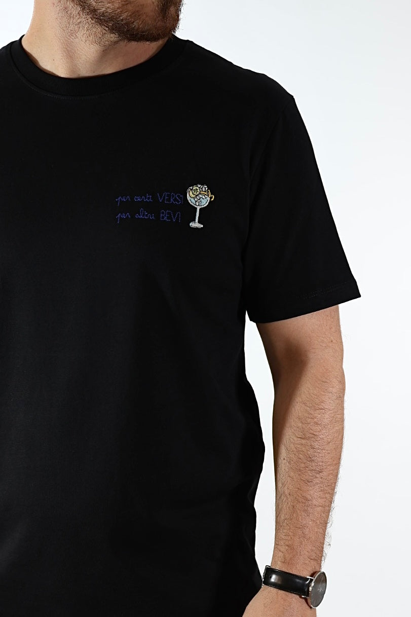 T shirt scritta ricamo 6032 J.W