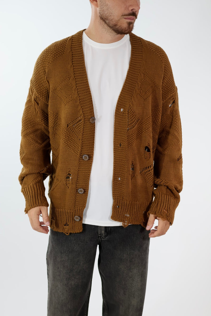 Cardigan strappi destroyed cropped fit  M54 OVERD