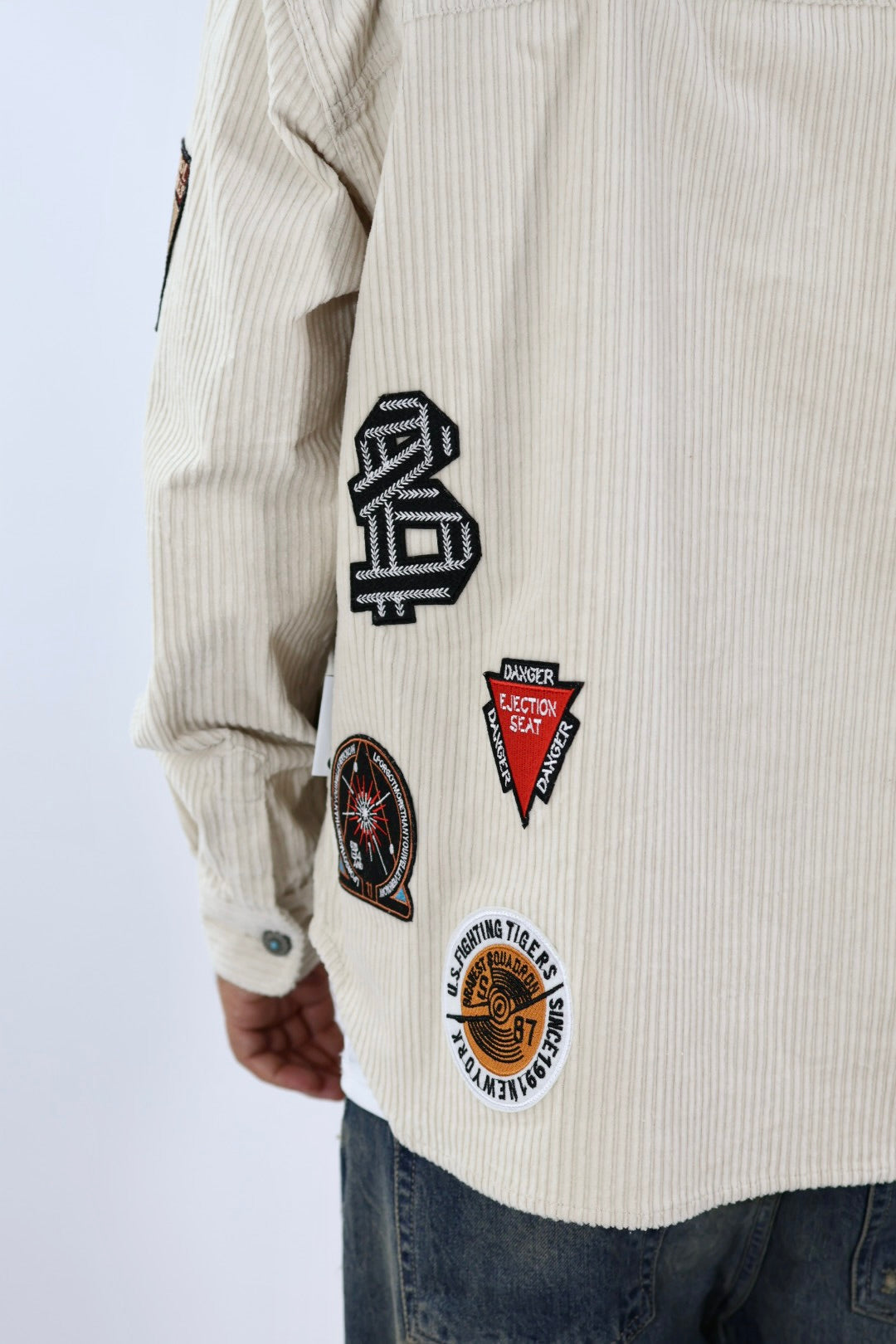 Overshirt boxy velluto patch 353 BERNA