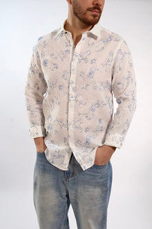 Camicia Lino ricami 837S  GIANNI LUPO