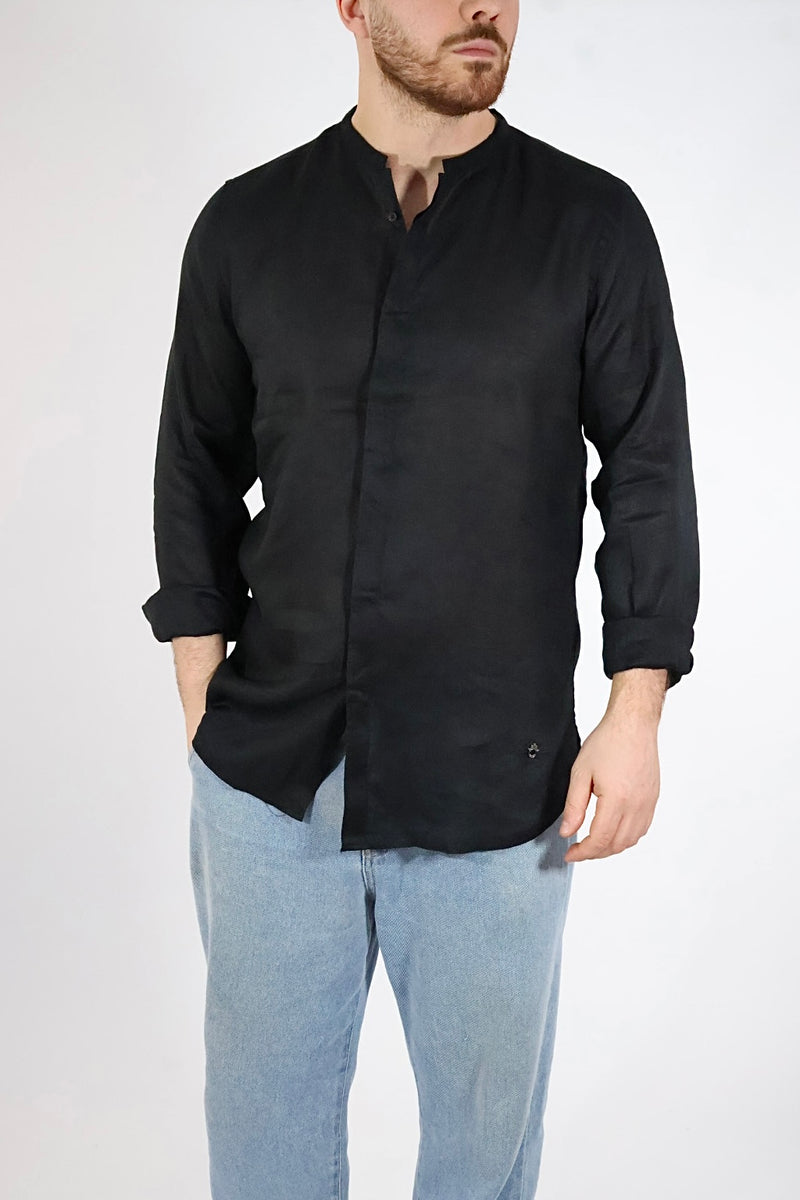 Camicia lino collo coreana 250 BERNA