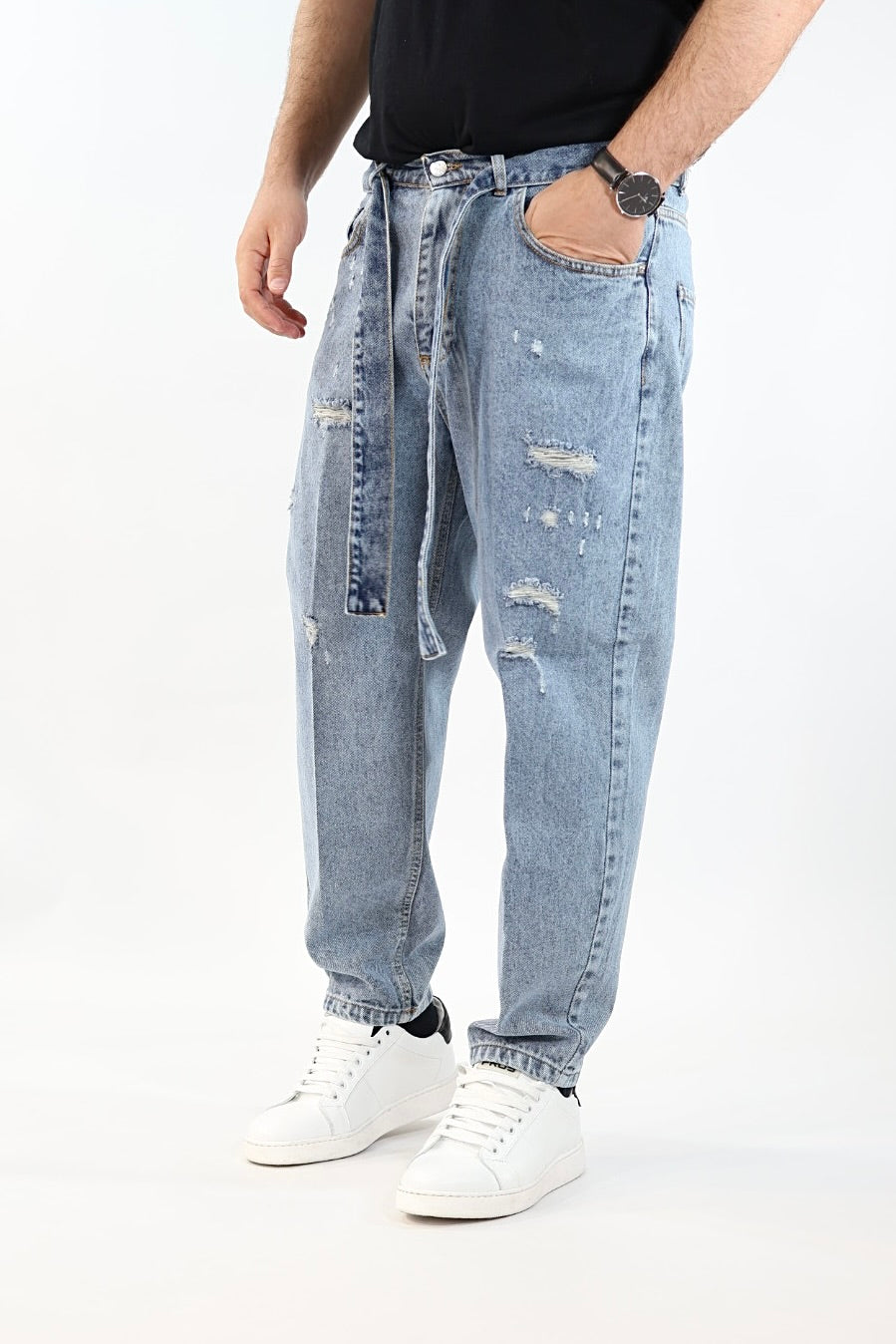 Jeans japan strappi con cintura casanova BLACKSUNDAY