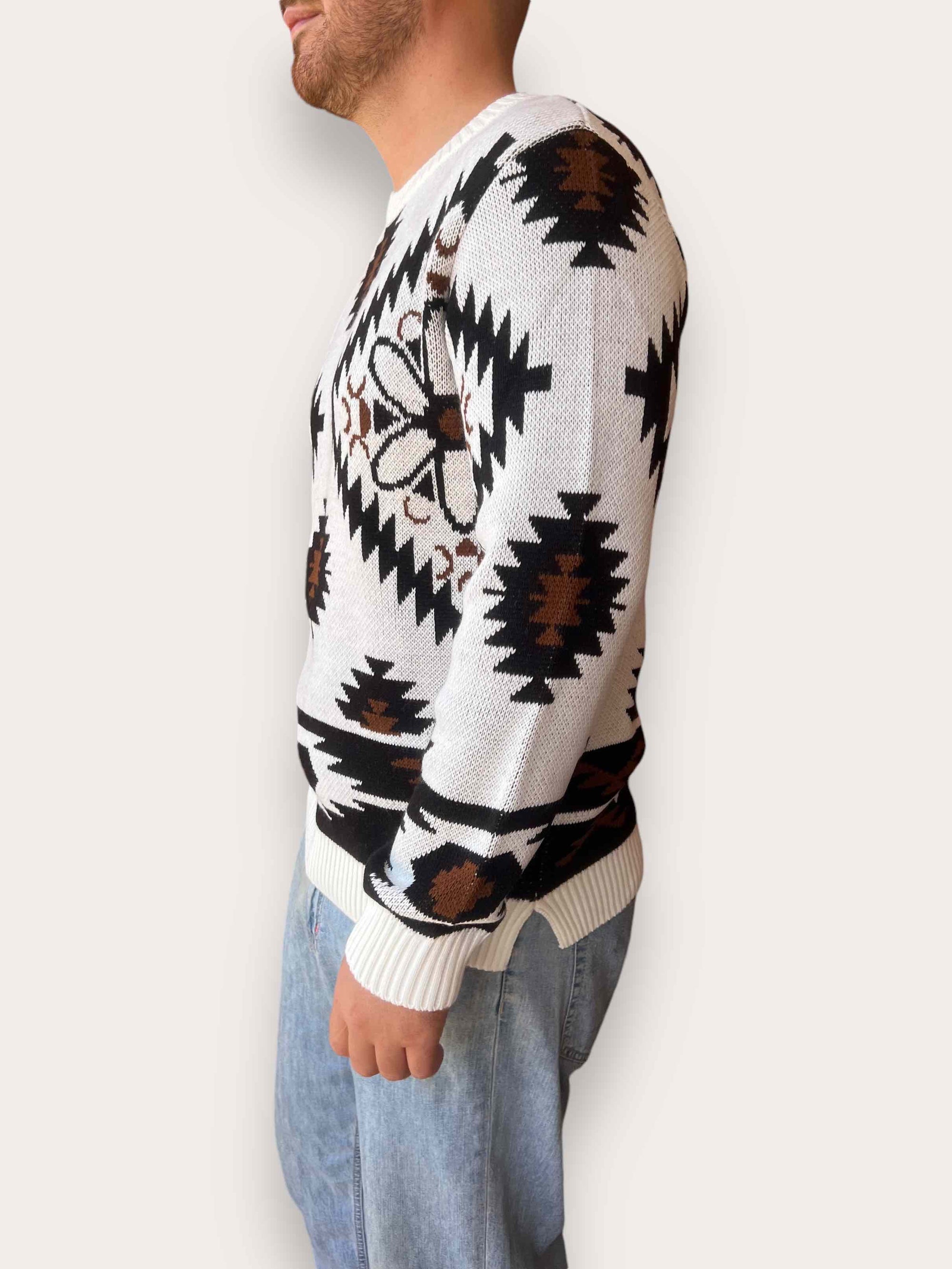 Maglione jaquard peruviano BL11
